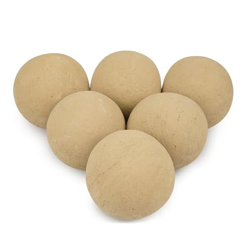 Skyflame 5" Ceramic Firepalce Balls for Gas Fire Pits, 6 Pack Round Reusable Beige Firepit Balls for Indoor and Outdoor Fire Bowls, Fire Tables or Fireplaces Accessory | Amazon (US)