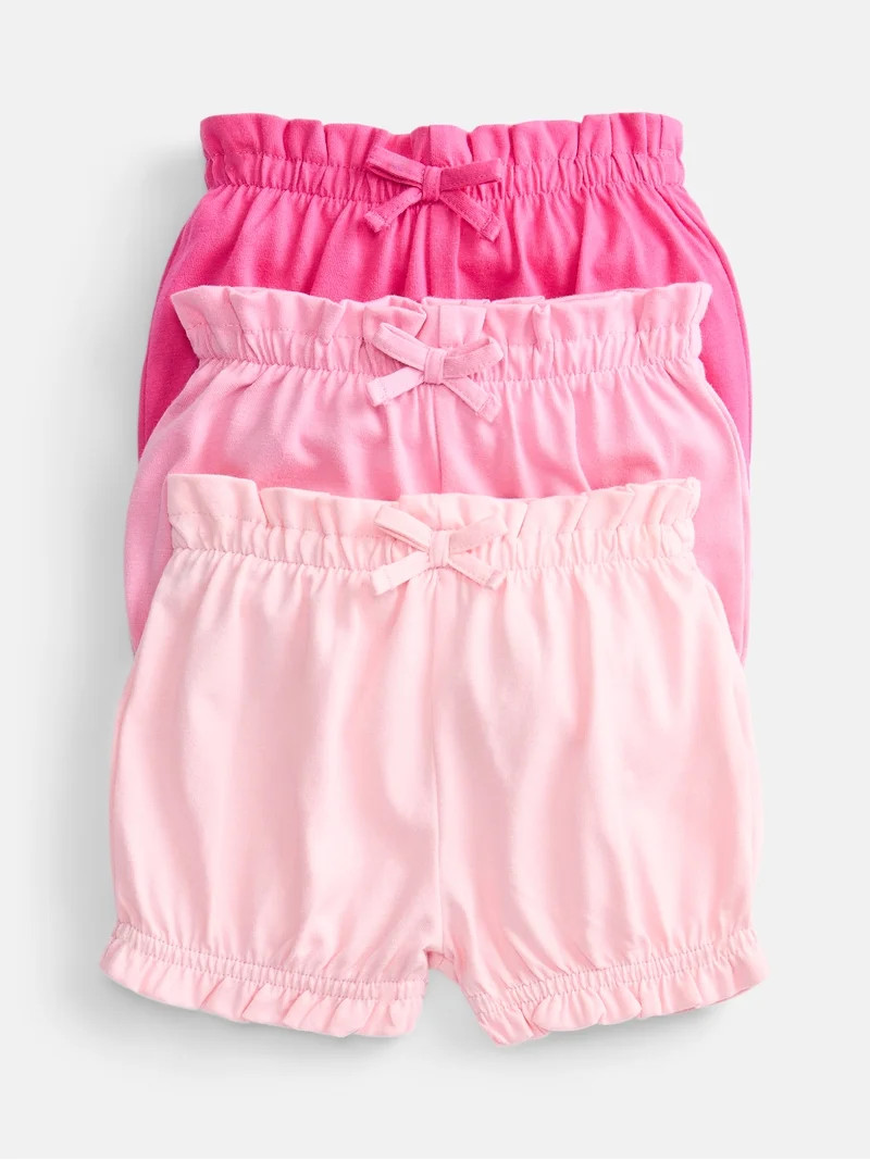 Wonder Nation Baby Girls' Bubble Shorts, 3-Pack, Sizes 0M-24M | Walmart (US)