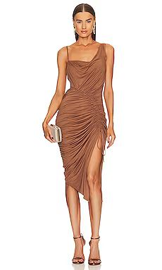 Michael Costello x REVOLVE Hayes Midi Dress in Brown from Revolve.com | Revolve Clothing (Global)