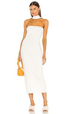 JONATHAN SIMKHAI Selena Compact Cut Out Dress in White from Revolve.com | Revolve Clothing (Global)