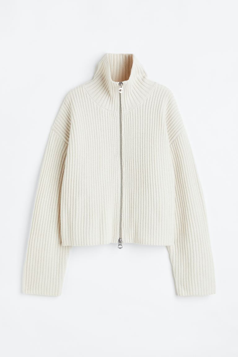 Zipped cashmere-blend cardigan | H&M (UK, MY, IN, SG, PH, TW, HK)