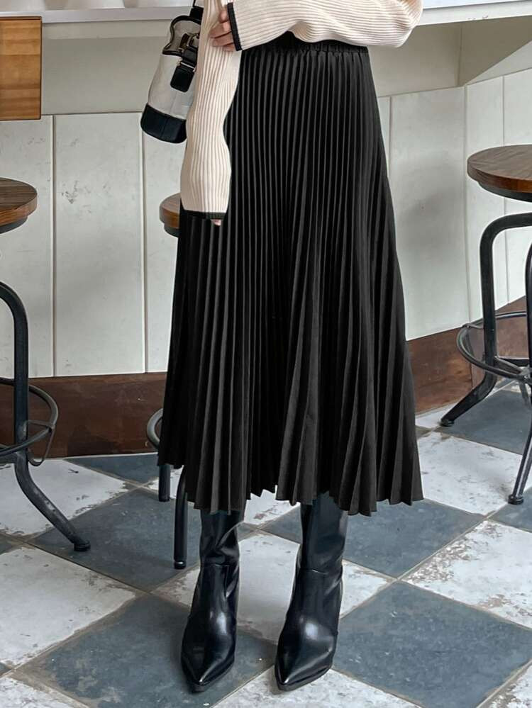 DAZY High Waist Pleated Skirt | SHEIN