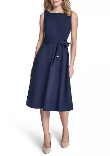 Women's Sleeveless Scuba A-Line Midi Dress | Belk