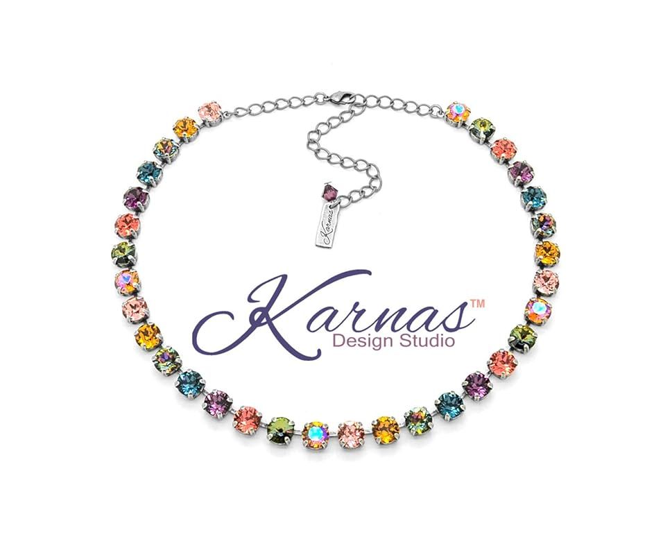 FALLING LEAVES 8mm Necklace Made With Genuine Swarovski Crystal *Choose Your Finish *Karnas Desig... | Amazon (US)