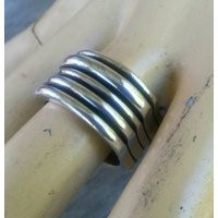 Chunky Wide Sterling Silver Unisex Ring Wedding | Etsy (US)