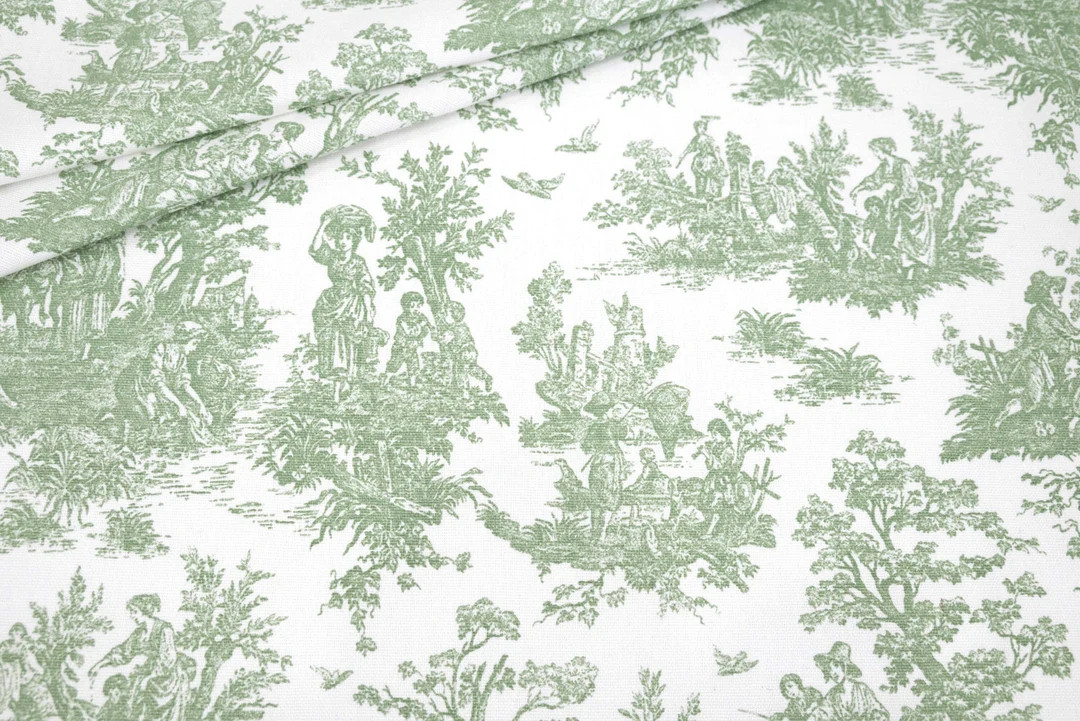 Sage Green Toile Cotton Fabric by Premier Prints by the Yard Medium Weight Drapery Fabric 100% Co... | Etsy (US)