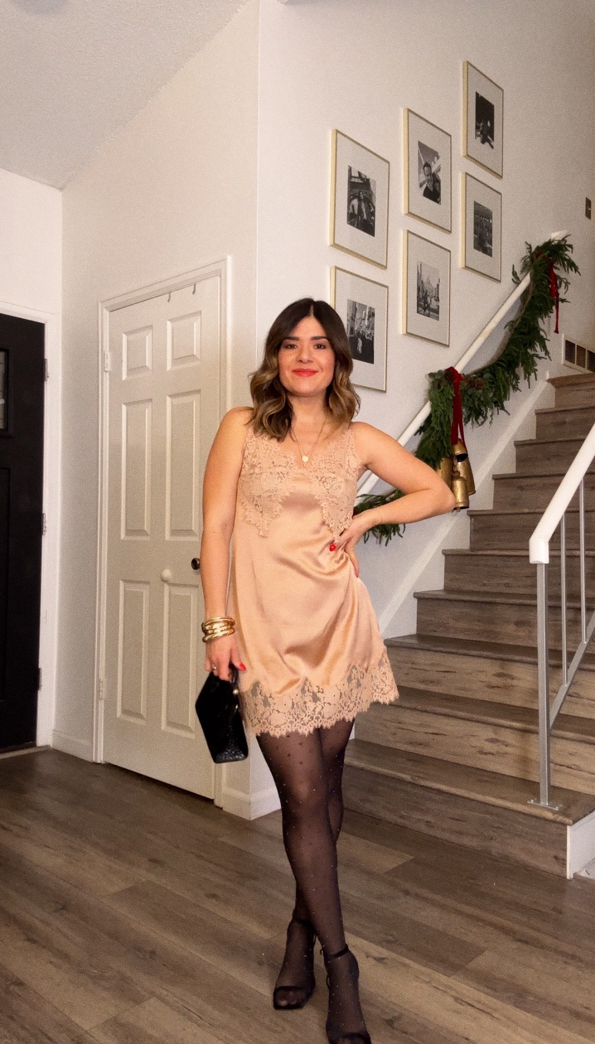 Take 60% off this lace trim dress right now! 🙌🏼🤌🏻
It runs tts, I’m wearing size small. 
My tights are from Sézane! They are gorgeous!m and so delicate! Highly recommend them! 

#LTKFindsUnder50 #LTKHoliday #LTKSaleAlert