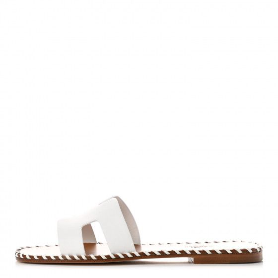 HERMES Box Calfskin Braided Oran Sandals 38 White | FASHIONPHILE | Fashionphile