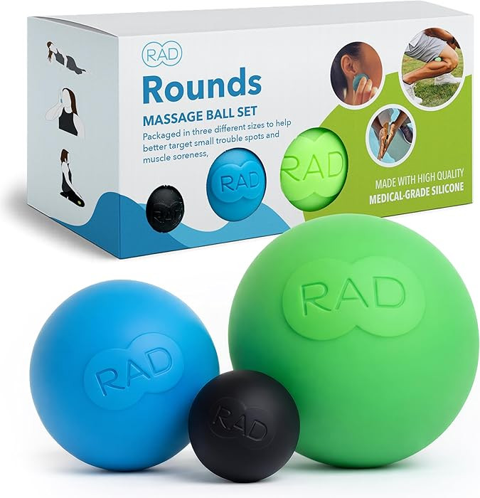 RAD Rounds – 3 Density Yoga Massage Ball Set for Deep Tissue Myofascial Release – Therapy Bal... | Amazon (US)