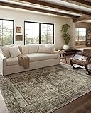 Magnolia Home by Joanna Gaines x Loloi Sinclair Collection SIN-01 Machine Washable Pebble / Taupe 3' | Amazon (US)