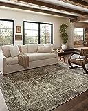 Magnolia Home by Joanna Gaines x Loloi Sinclair Collection SIN-01 Machine Washable Pebble / Taupe 3' | Amazon (US)