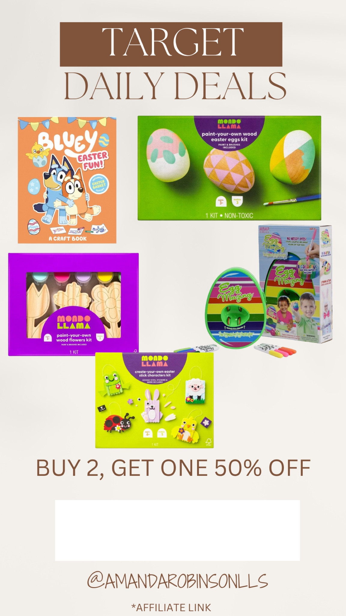 Amazon Daily Deals
Buy 2 get one 50% off
Easter activities 

#LTKsalealert #LTKkids #LTKSeasonal