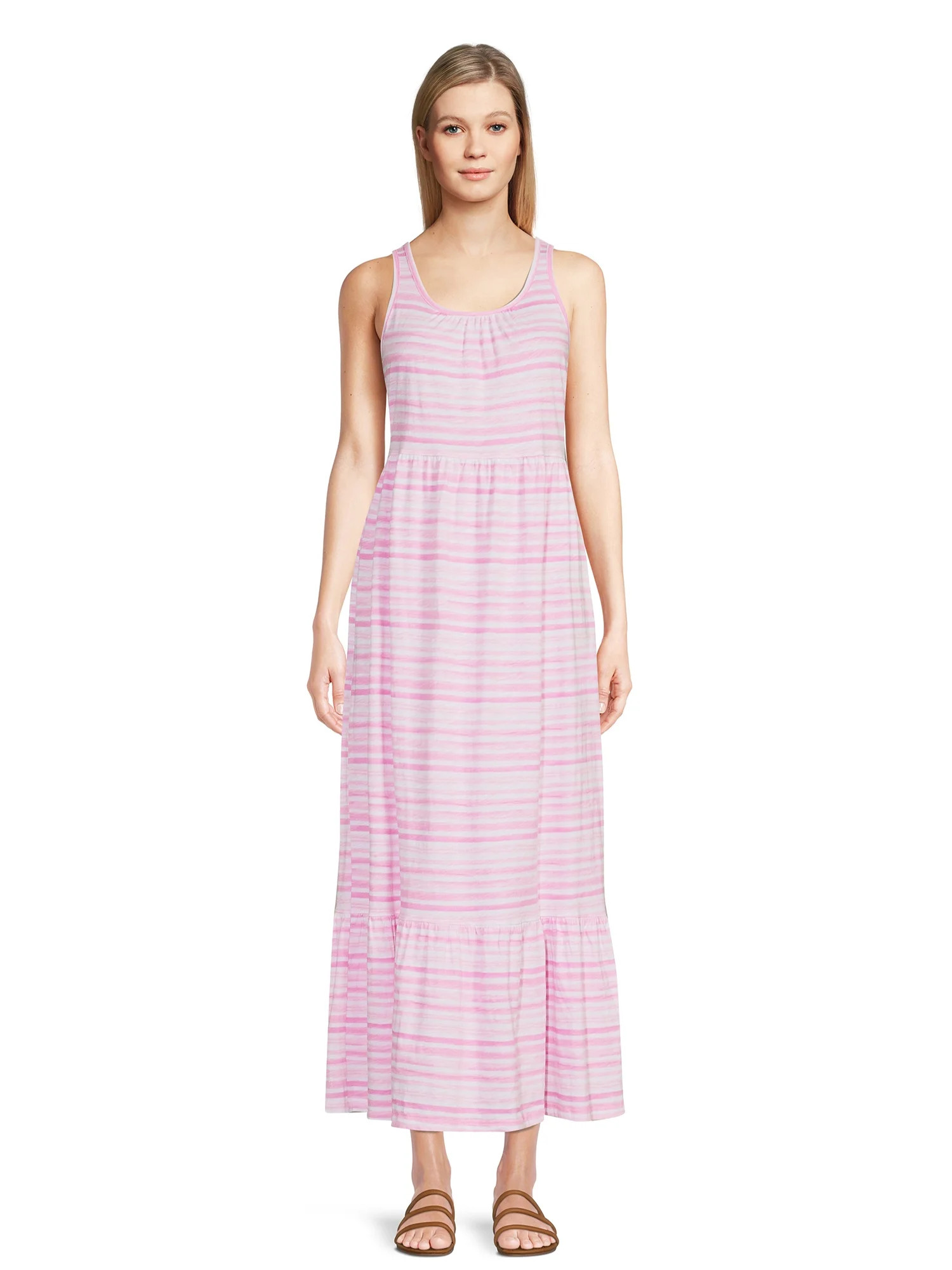 Time and Tru Women's Sleeveless Knit Maxi Dress | Walmart (US)