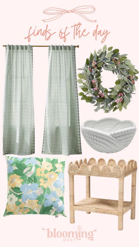 Spring finds of the day! 

Curtains wreath table bowl pillow THEBLOOMINGNEST 

#LTKSeasonal #LTKSpringSale #LTKhome