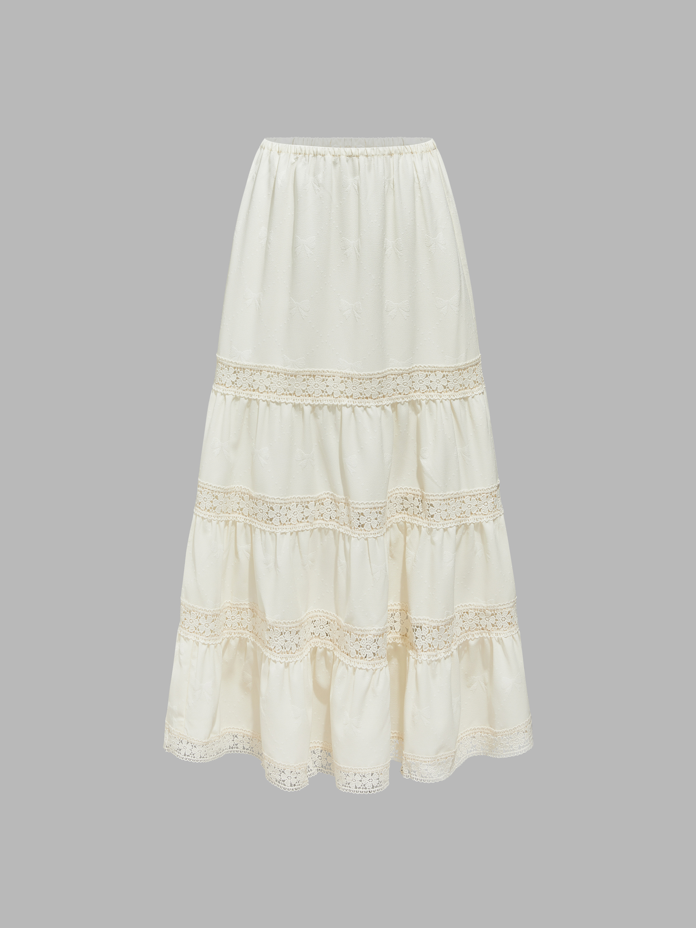 Long Skirts Woven Woven Mid Rise Floral Ruffle Hem Tiered Maxi Skirt For Date Outdoor Vacation | Cider