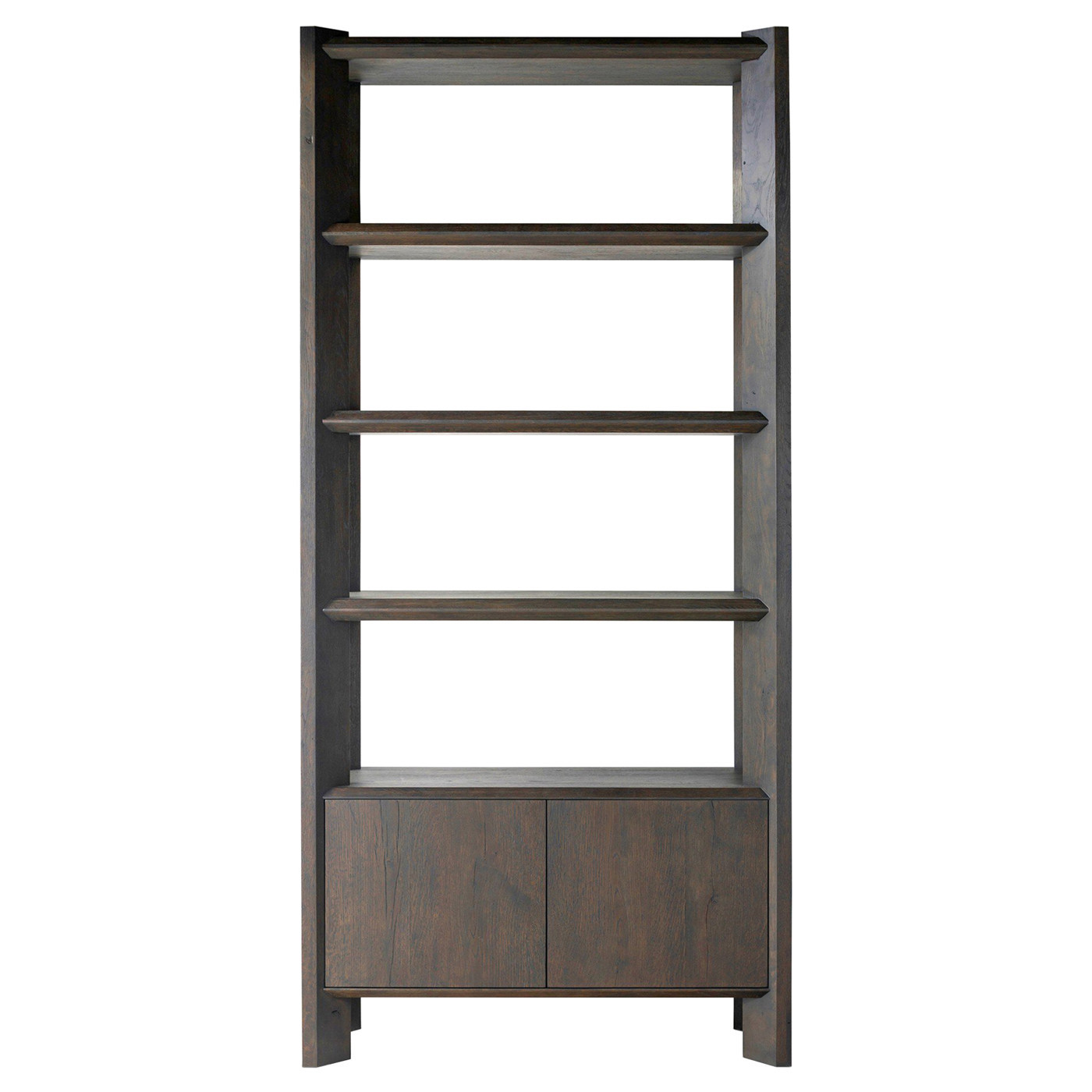 Edward Modern Classic Black Oak Wood Bookcase | Kathy Kuo Home