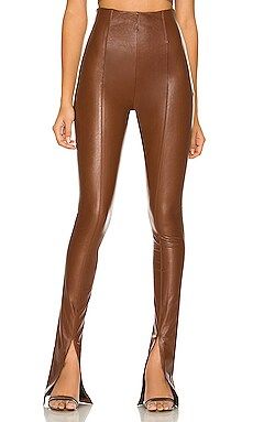 Amanda Uprichard x REVOLVE Malta Leather Pants in Brown from Revolve.com | Revolve Clothing (Global)