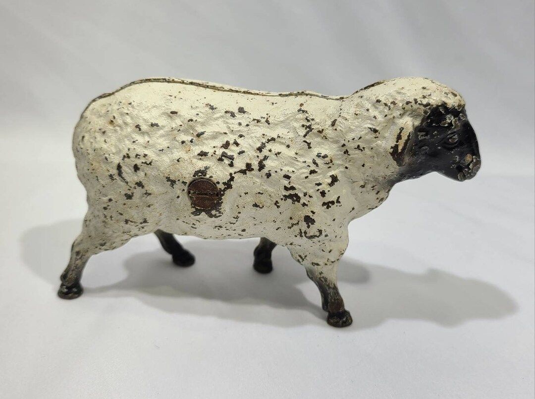 Vintage Cast Iron Sheep Bank From The  1950s Or Earlier White and Black | Etsy (US)