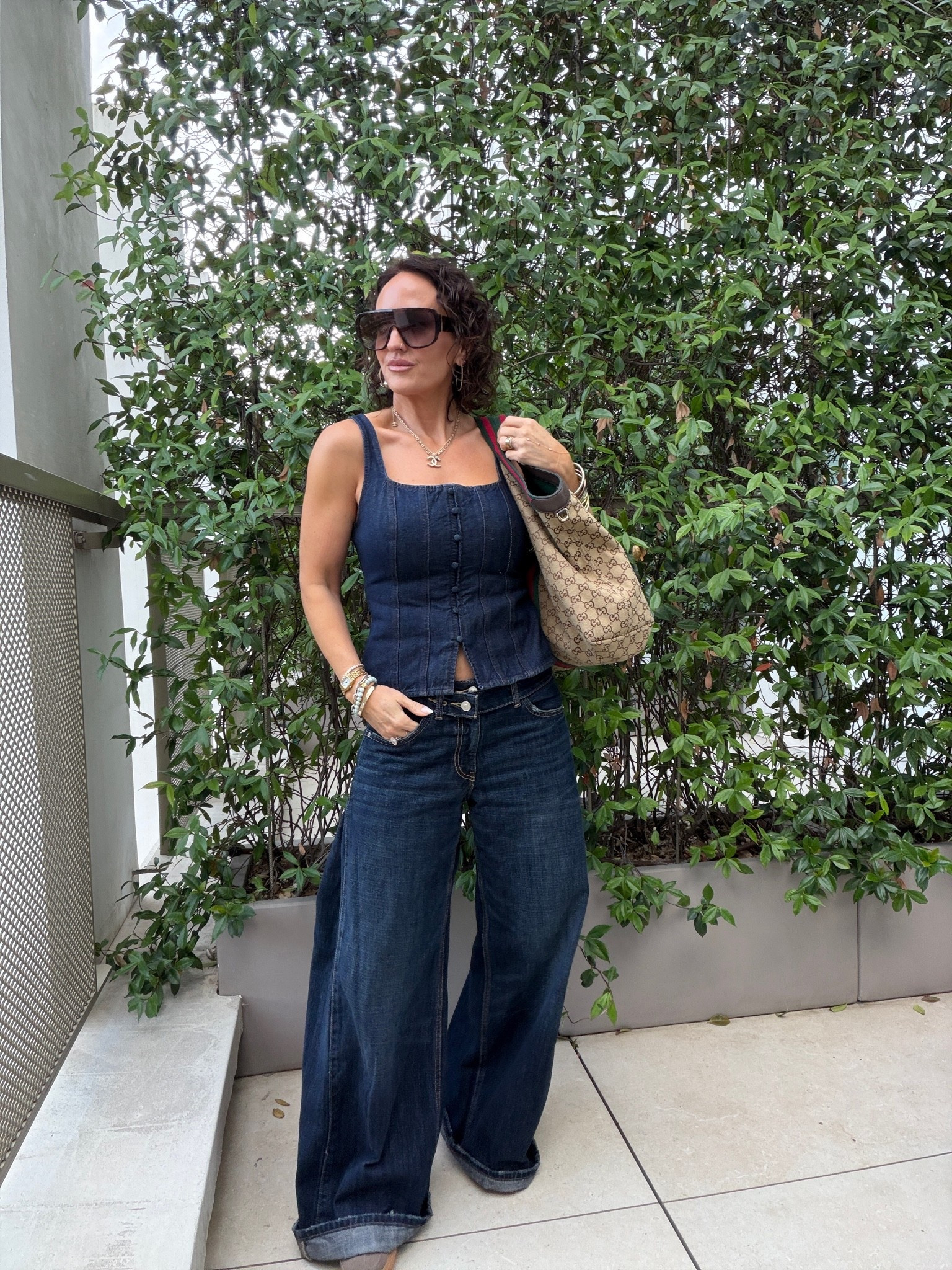 Milan outfit day 2 and love a denim on denim moment 
S top
2 pants

#LTKdayinmylife #LTKootd #LTKgrwm