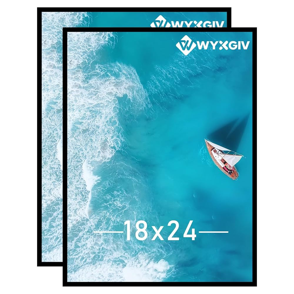 18x24 Picture Frame Set of 2, Scratch-Proof Black Frame Lightweight yet Sturdy Display Poster Art... | Amazon (US)