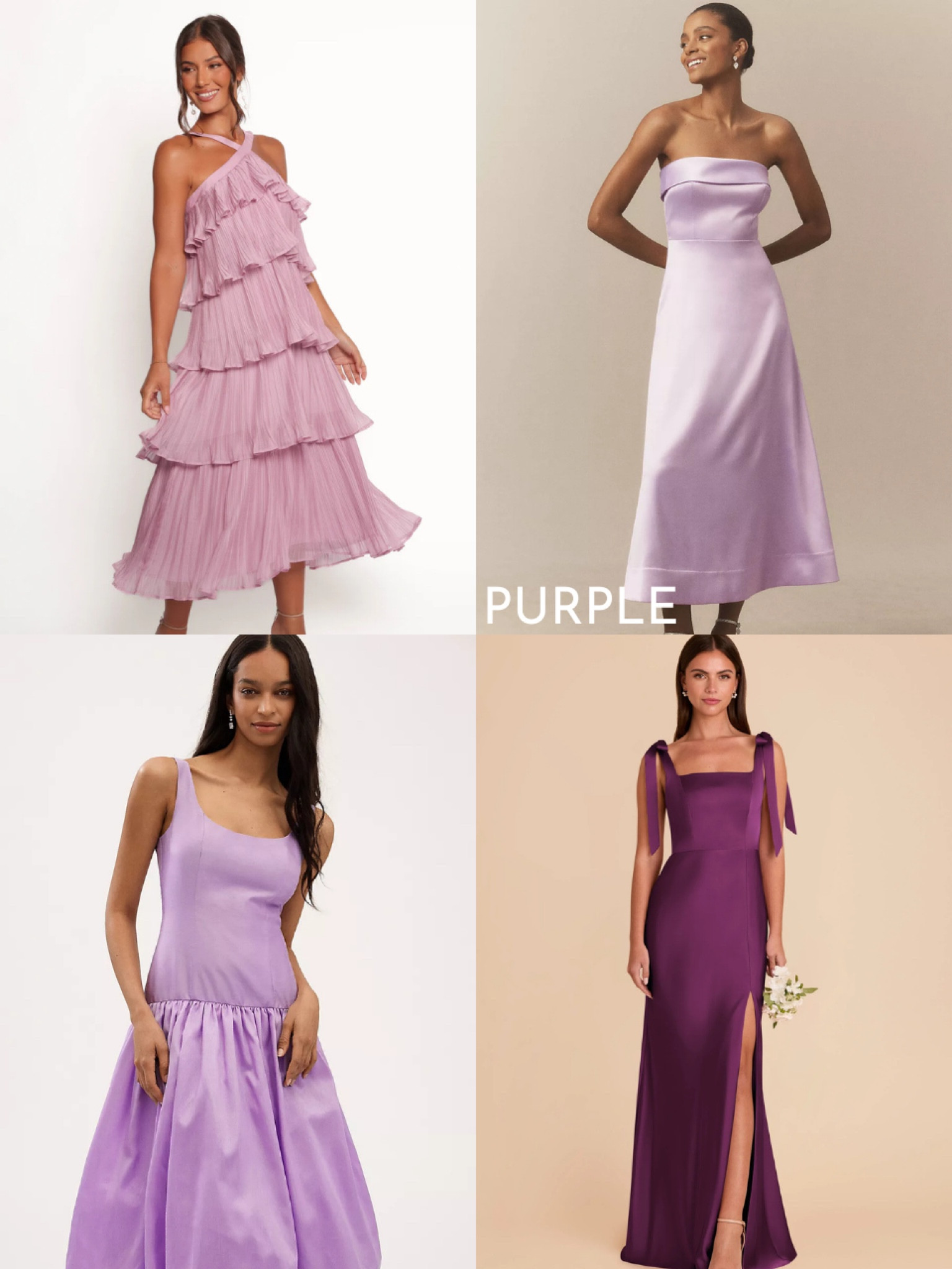 Bridesmaid dresses by color: purple 