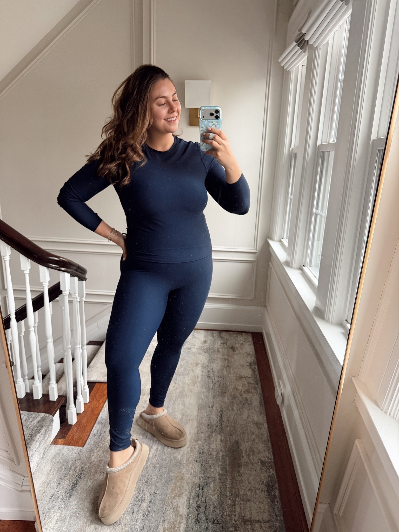 Wearing size 1X in top & leggings from @Spanx in timeless Navy - use CARALYN15 on your first order for 15% off + free shipping

#LTKActive #LTKMidsize #LTKfitnessgoals