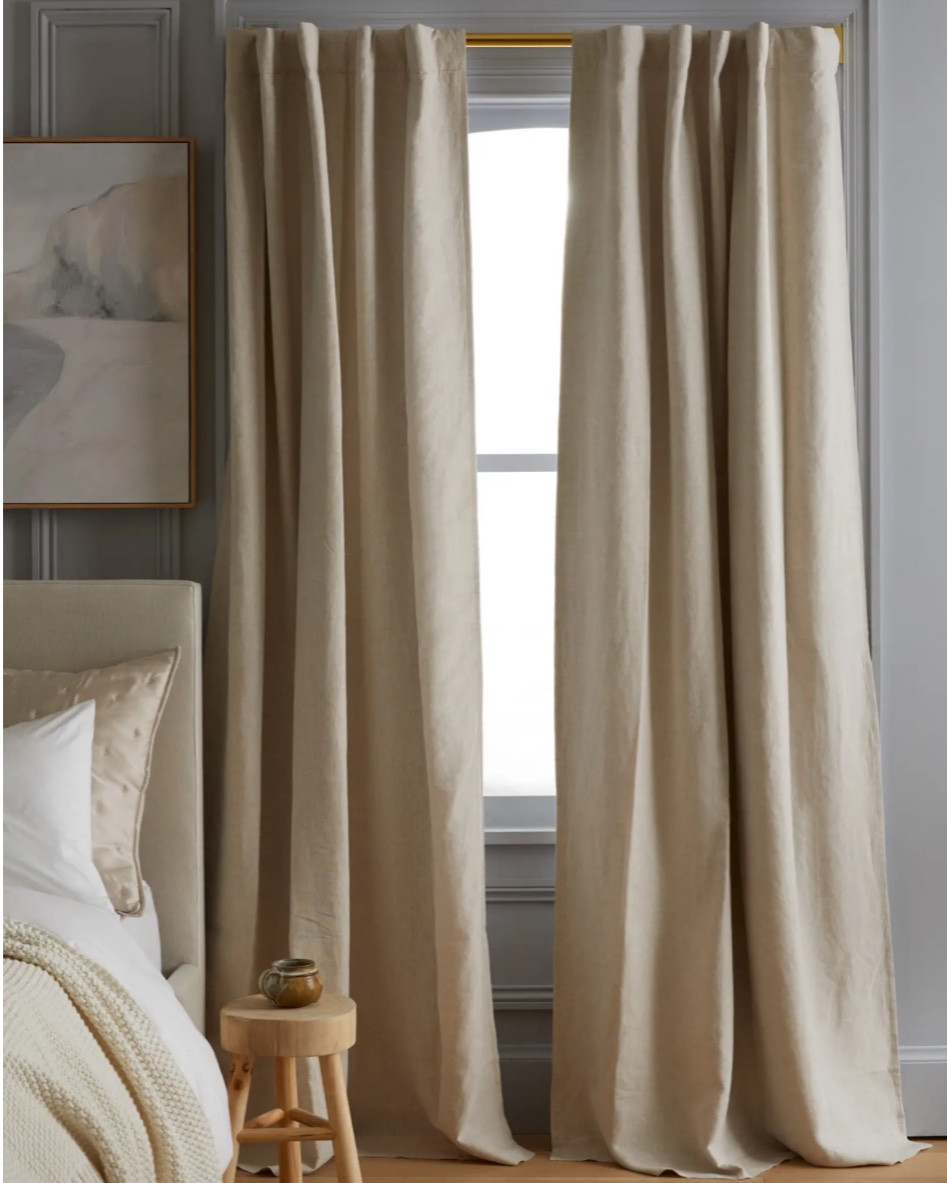 European linen blackout curtains in the color flax to match our duvet in our bedroom! A necessity for a great night sleep! 40% off! 

These come in 8 other colors. 

Curtains. Linen curtains. Blackout. Interior design. Sleep solutions. Bedroom curtains. 

#LTKhome #LTKsalealert
