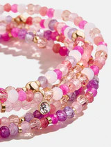 Indya Semi-Precious Layered Bracelet Set - Pink Multi | BaubleBar