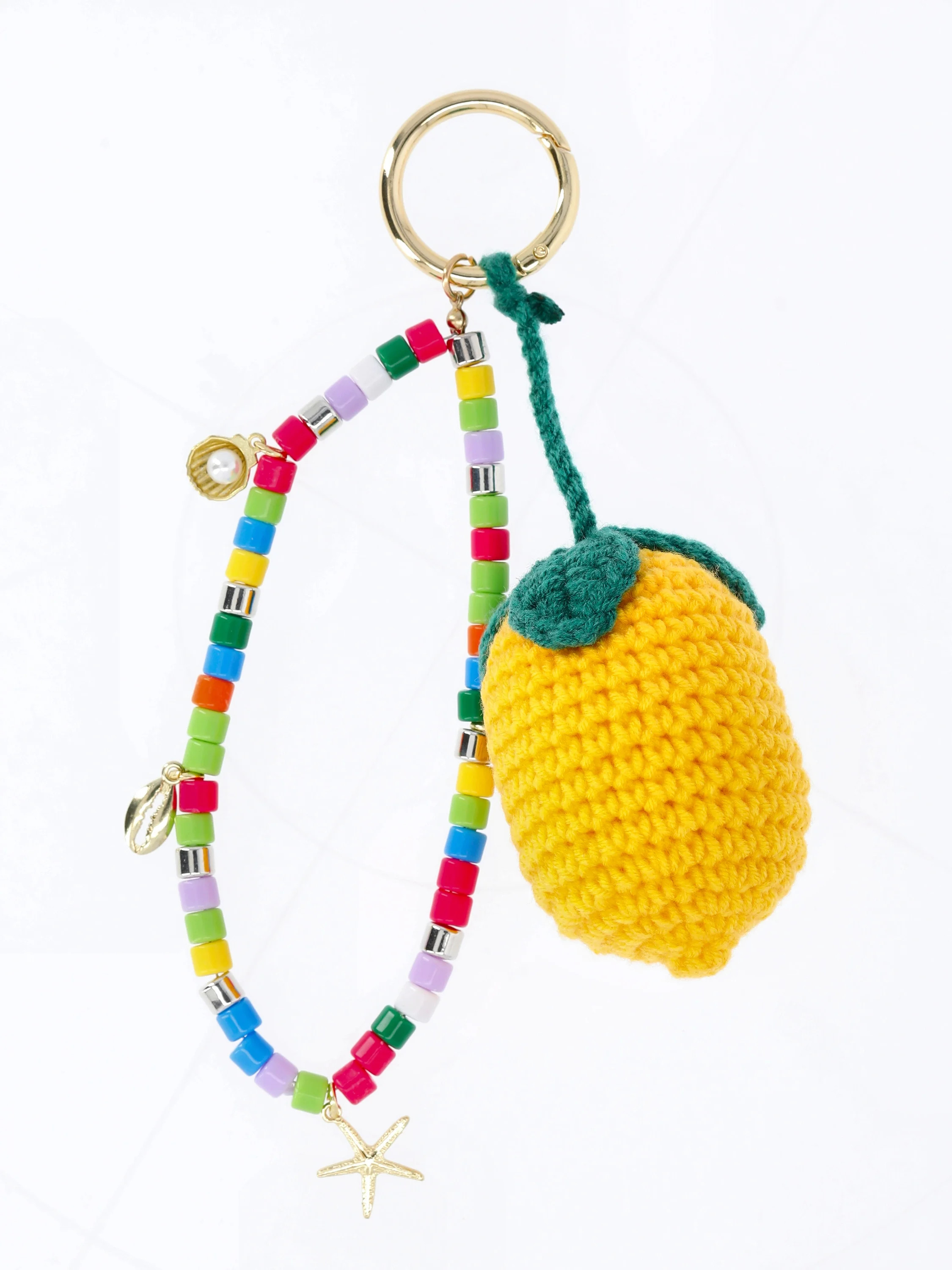 No Boundaries Women's Festival Bag Charm, Yellow Crochet Lemon & Beads | Walmart (US)