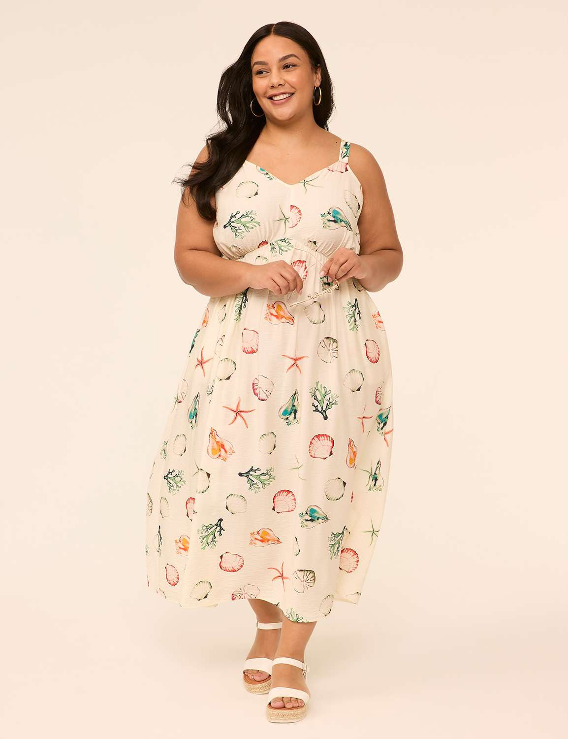 Sleeveless V-Neck Midi Dress | Lane Bryant (US)