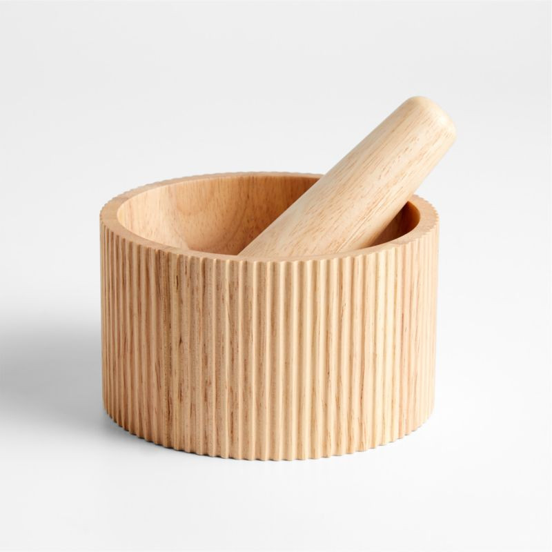 Hanno Wood Mortar and Pestle | Crate & Barrel | Crate & Barrel
