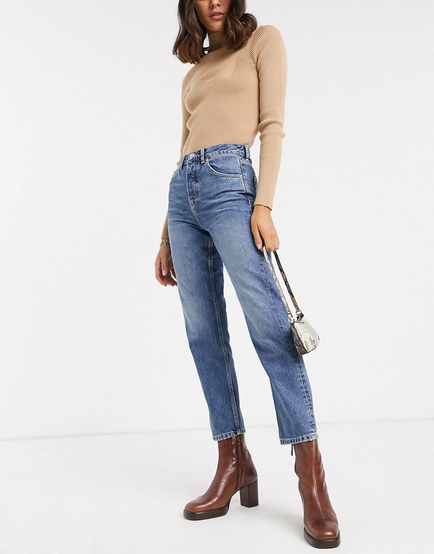 Topshop Editor - Jeans met rechte pijpen in medium wassing-Blauw | ASOS (Global)