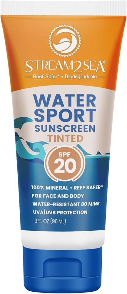 STREAM 2 SEA Tinted Sunscreen with SPF 20 All Natural, Biodegradable and Reef Safe, 3 Fl oz Trave... | Amazon (US)