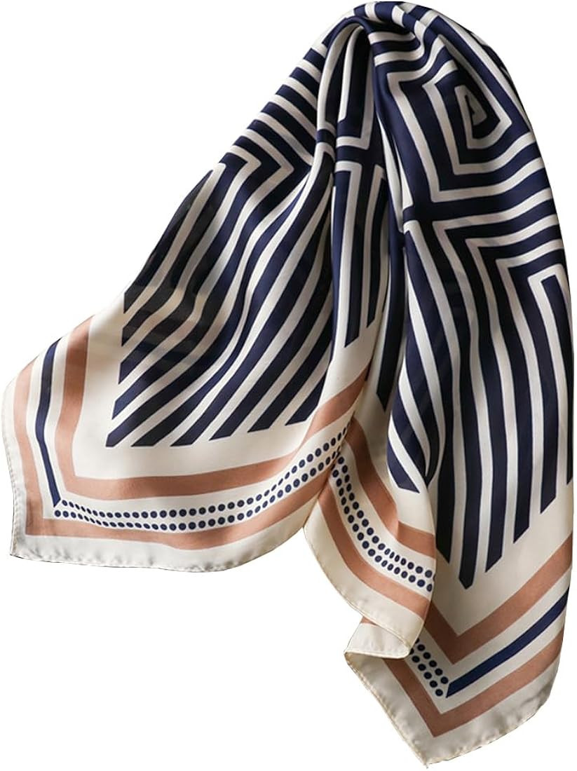 Fashion and Elegant Silk Feeling Scarf Square Satin Retro Style Sunscreen Head Scarf for Women 27... | Amazon (US)