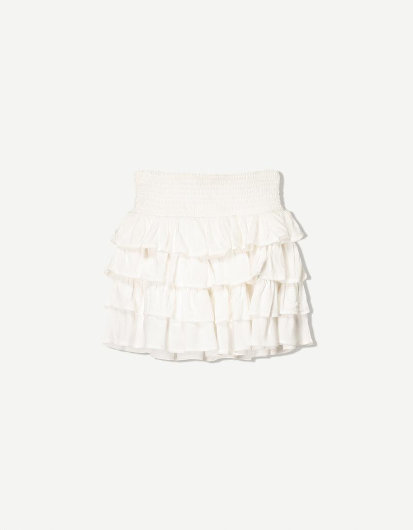 Ruffled mini skirt - Skirts - Women | Bershka GB