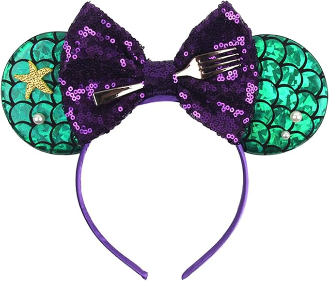 MADO Mermaid Mouse Ears Headband for Women Girls, Mermaid Headband Princess Accessories for Women... | Amazon (US)