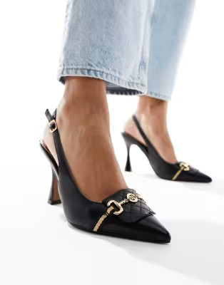 River Island – Absatzschuhe Schwarz mit Fersenriemen | ASOS | ASOS (Global)