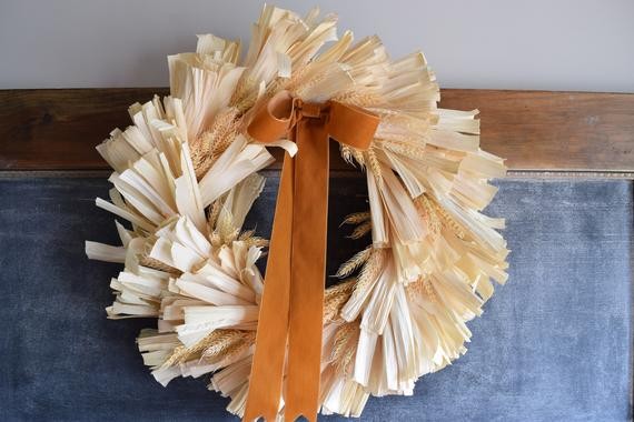Fall Wreath autumn wreath corn husk wreath wheat wreath | Etsy | Etsy (US)