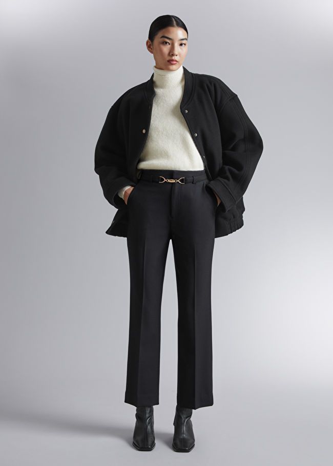 Belted High Waist Cropped Trousers - Black - & Other Stories GB | & Other Stories (EU + UK)