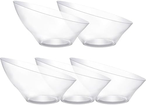 20 Oz Clear Plastic Party Bowls, 12 Pack | Disposable Snack Bowls for Chips, Candy, Salad, Snacks... | Amazon (US)