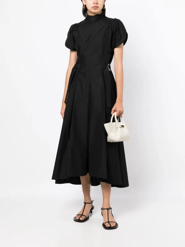 high-neck flared midi dress | Farfetch Global