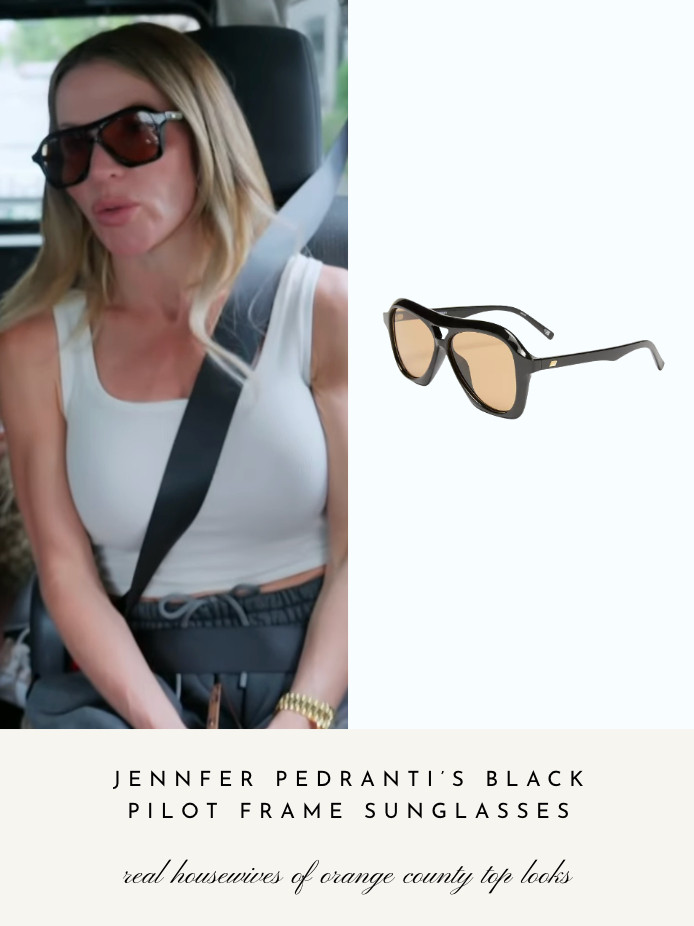 Jennifer Pedranti's Black Pilot Frame Sunglasses