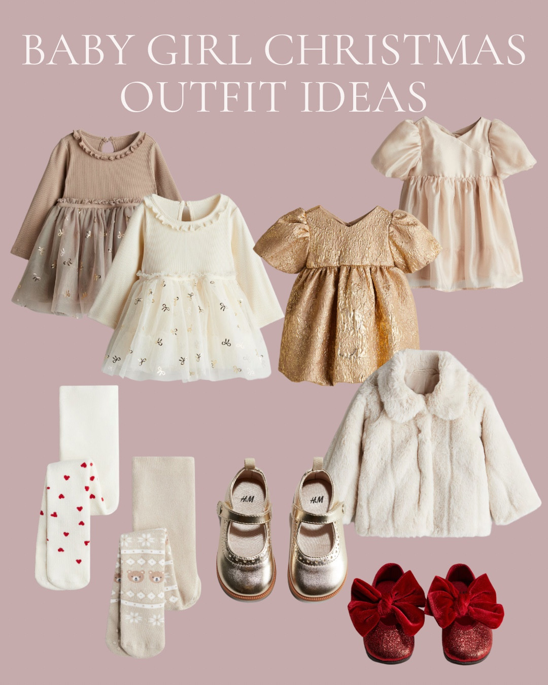 Adorable Christmas outfits for little girls
.
4 months to 4 years 
.
Party dress - Christmas dresses for toddler girls / faux fur coat - party shoes - red bow shoes - festive outfit- affordable kids wear- H&M kids 

#LTKFindsUnder50 #LTKKids #LTKBaby