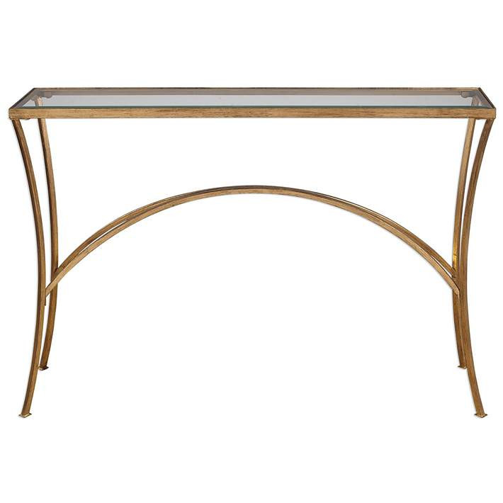 Uttermost Alayna Gold Console Table | Lamps Plus