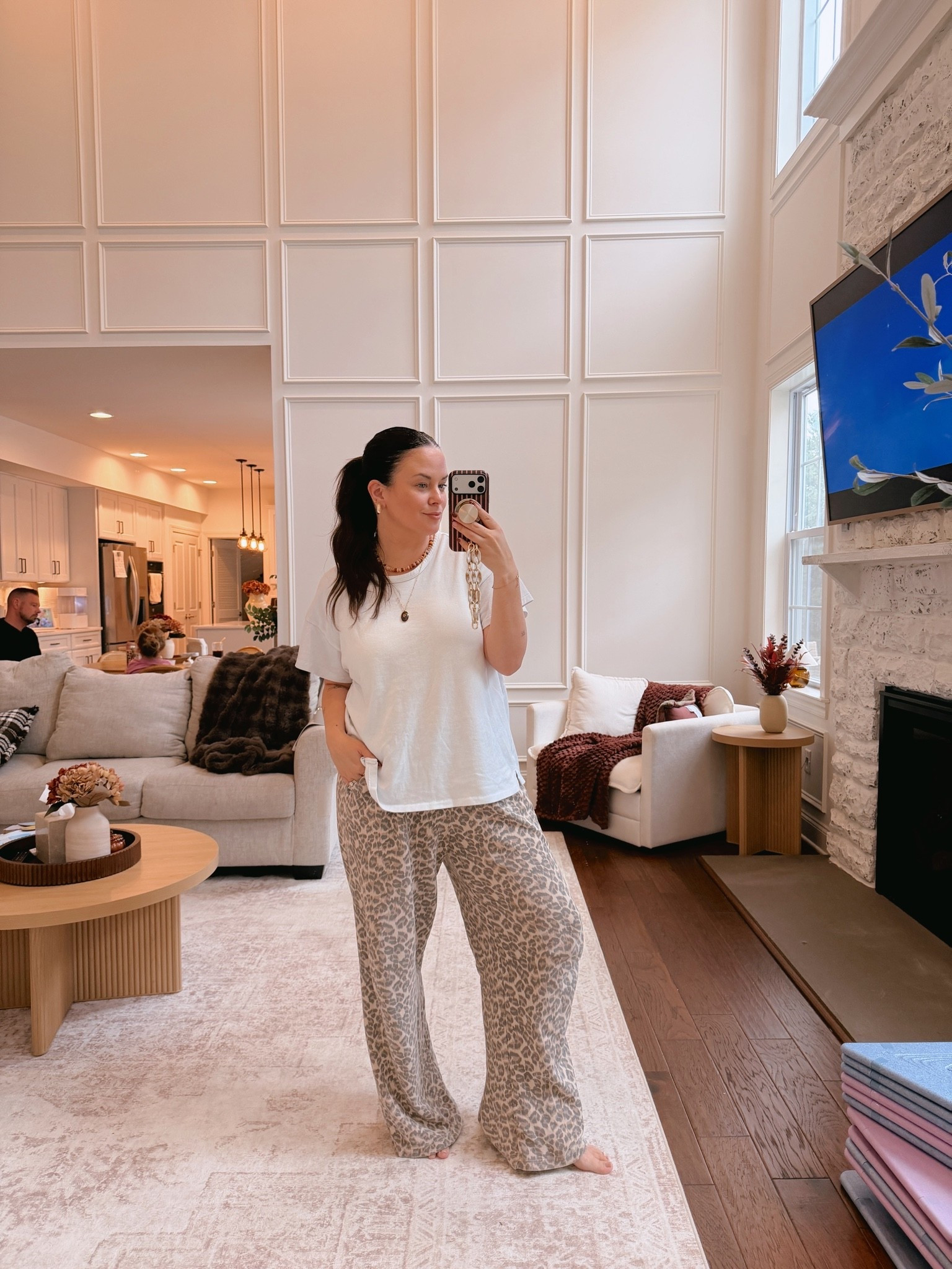 Large in the tee and pants!

#LTKootd #LTKmomlife #LTKMidsize