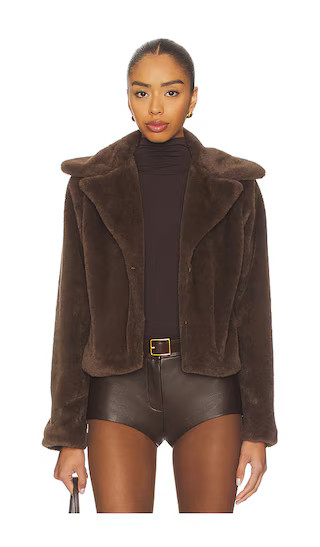 Payton Faux Fur Jacket in Dark Brown | Revolve Clothing (Global)