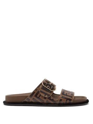 Logo-embossed double-strap leather sandals | Matches (UK)