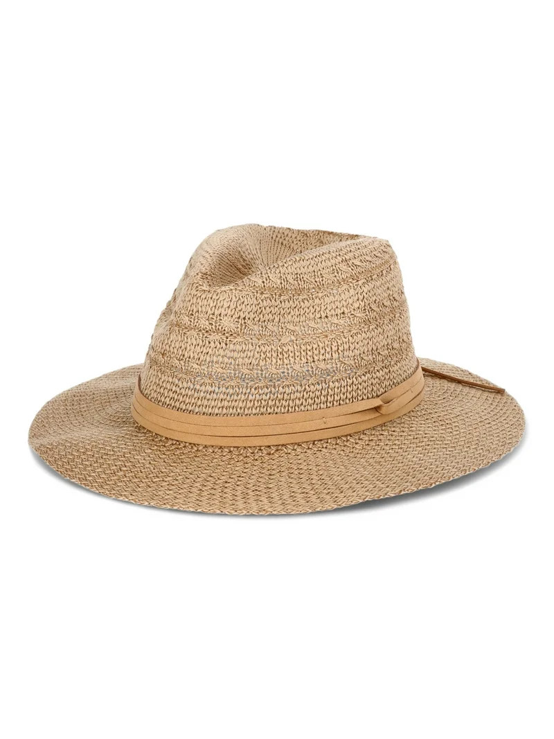 Time and Tru Women’s Woven Panama Hat - Walmart.com | Walmart (US)