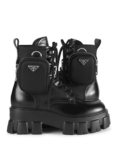Monolith Leather & Nylon Lug-Sole Combat Boots | Saks Fifth Avenue