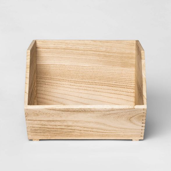 Stackable Wood Toy Storage Bin Natural - Pillowfort™ | Target